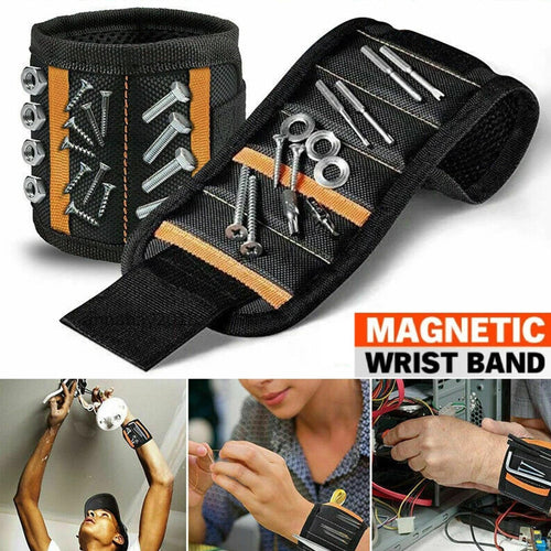 🔥Hot Sale⚡Magnet Wristband Tool Holder with 2 Storage Pockets