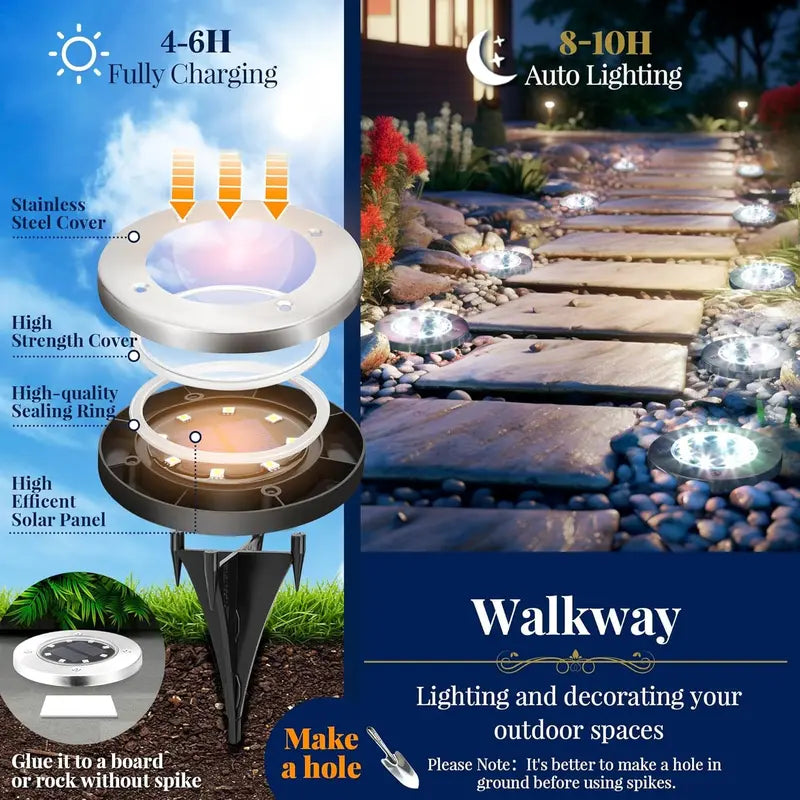 ☀️Solar Garden Lights –12 Pack Solar Lights Outdoor Waterproof