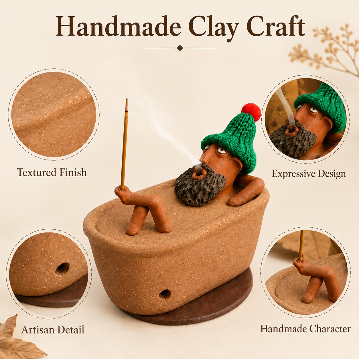 🛁Imagine a Tiny Character That Breathes Smoke | Handmade Incense Holder