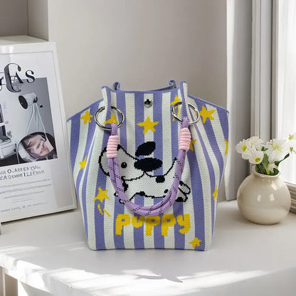 👜Boho Woven Polyester Bucket Bag