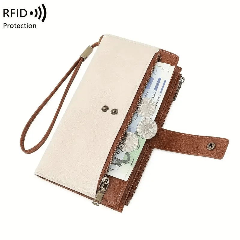 🔥Last Day 49% OFF-Women's long wallet, stylish clutch, elegant solid color RFID blocking wallet