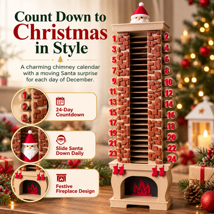 🎅Santa Chimney Christmas Countdown Calendar – 24-Day Holiday Advent Decoration🏠