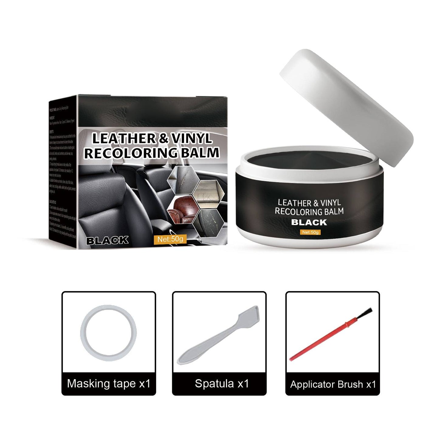 💥Leather & Vinyl Recoloring Balm Kit – Restore Faded Seats, Sofas & Shoes