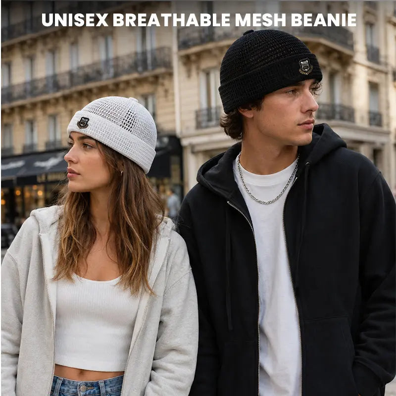 Lightweight breathable mesh beanies worn with casual outfits