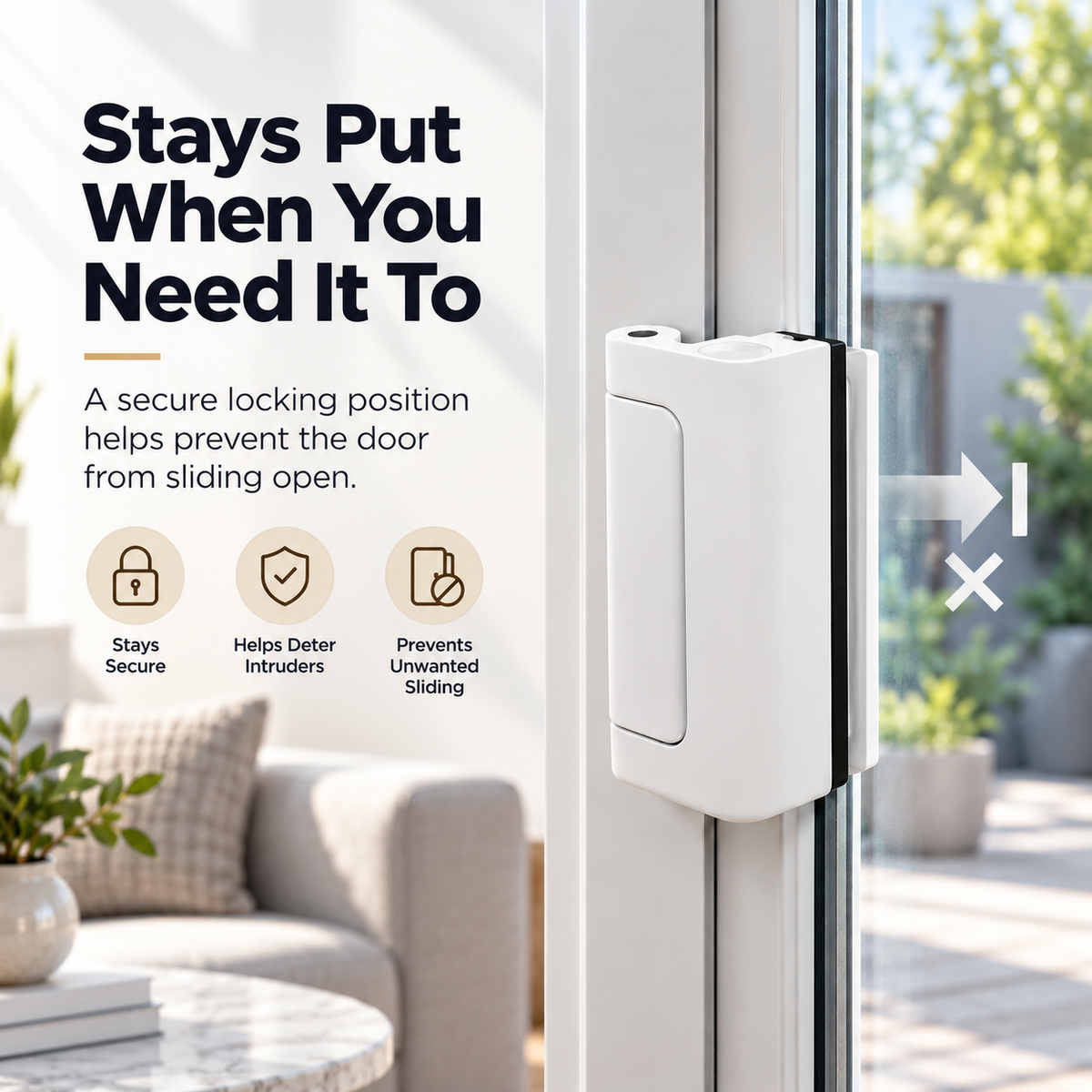 Sliding Door Safety Lock – Quick One-Hand Child & Pet Security Latch