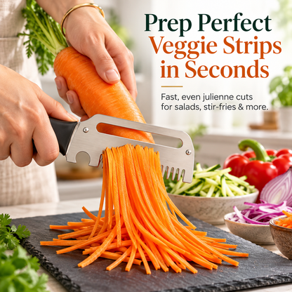 🥕✨ 3-in-1 Kitchen Peeler & Julienne Slicer 🍎🔪🍻 | Stainless Steel Vegetable Peeler with Built-In Bottle Opener 🥒🍹🏡