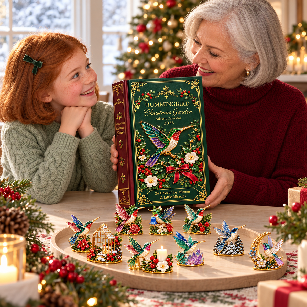 🌸🐦2026 Hummingbird Christmas Garden Advent Calendar – 24-Day Miniature Collectible Surprise Set