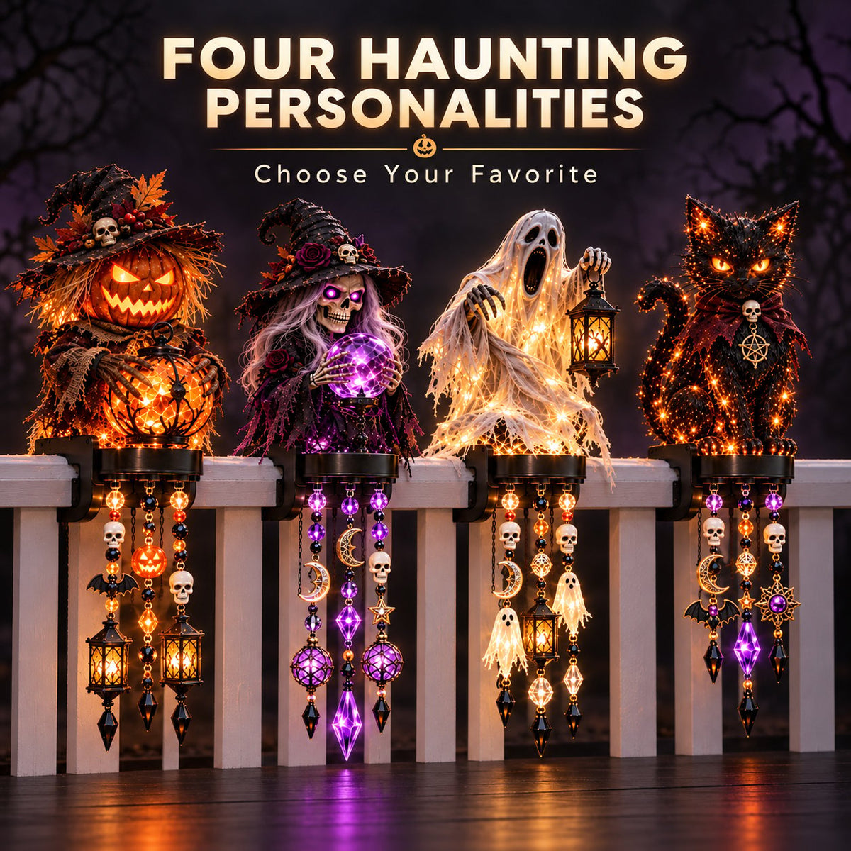 ⏰ LAST DAY 49% OFF - 🎃 Halloween Character Glow Cascade Railing Lights