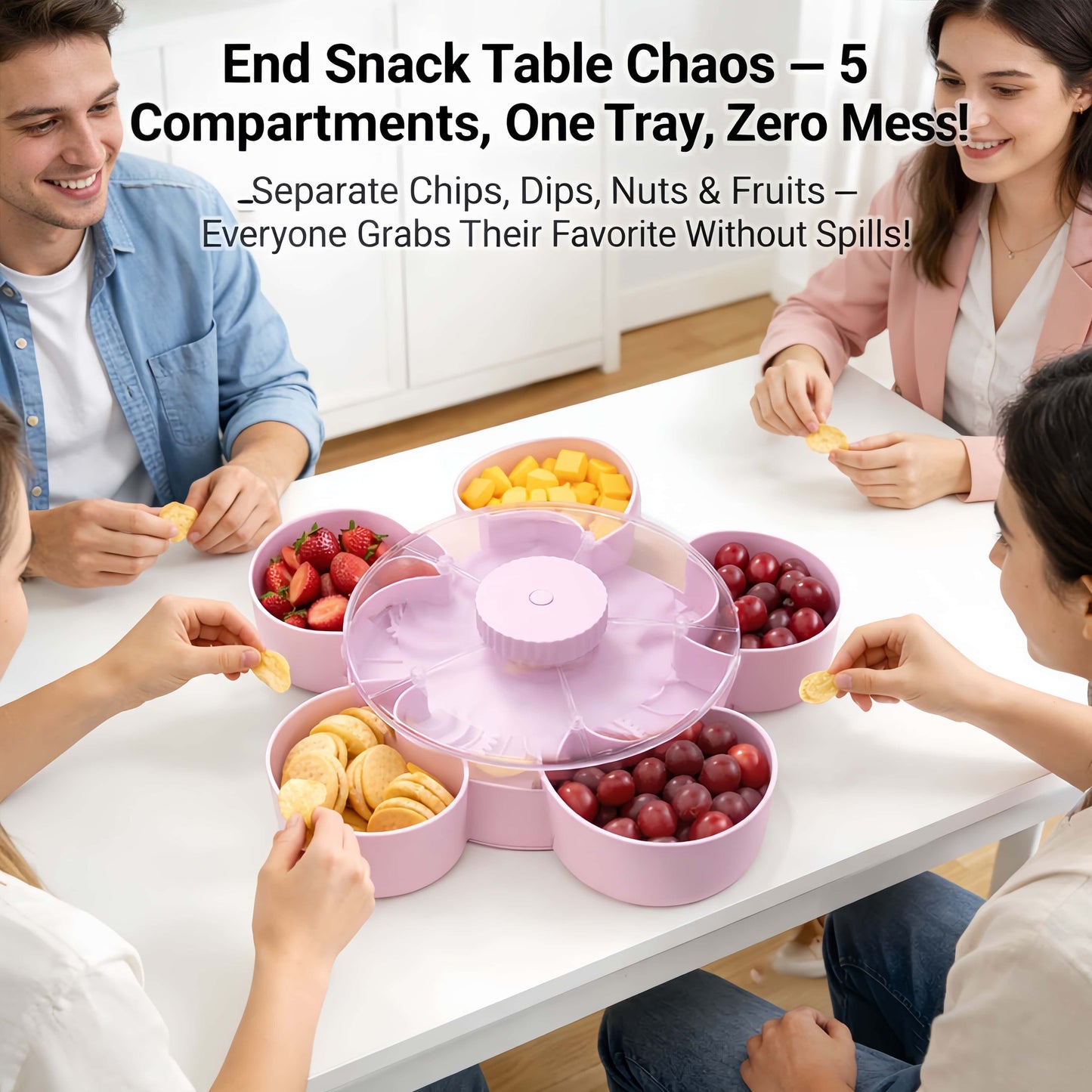 🎁Buy 2 Get Free Shipping！Rotating Snack Serving Tray – Make Every Party More Organized & Fun