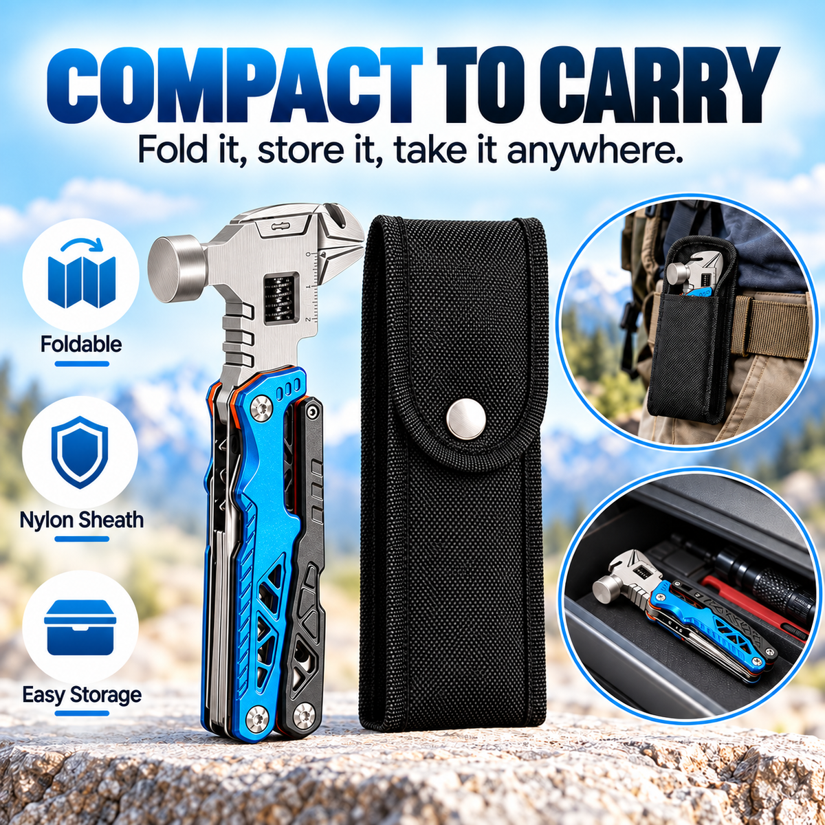 🔧18-in-1 Hammer Multitool – One Tool for Everyday Fixes & Outdoor Adventures