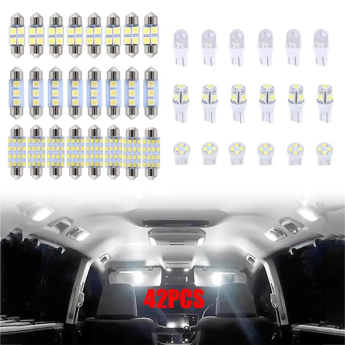 💡70 & 42 Pcs Interior Car Light Kit