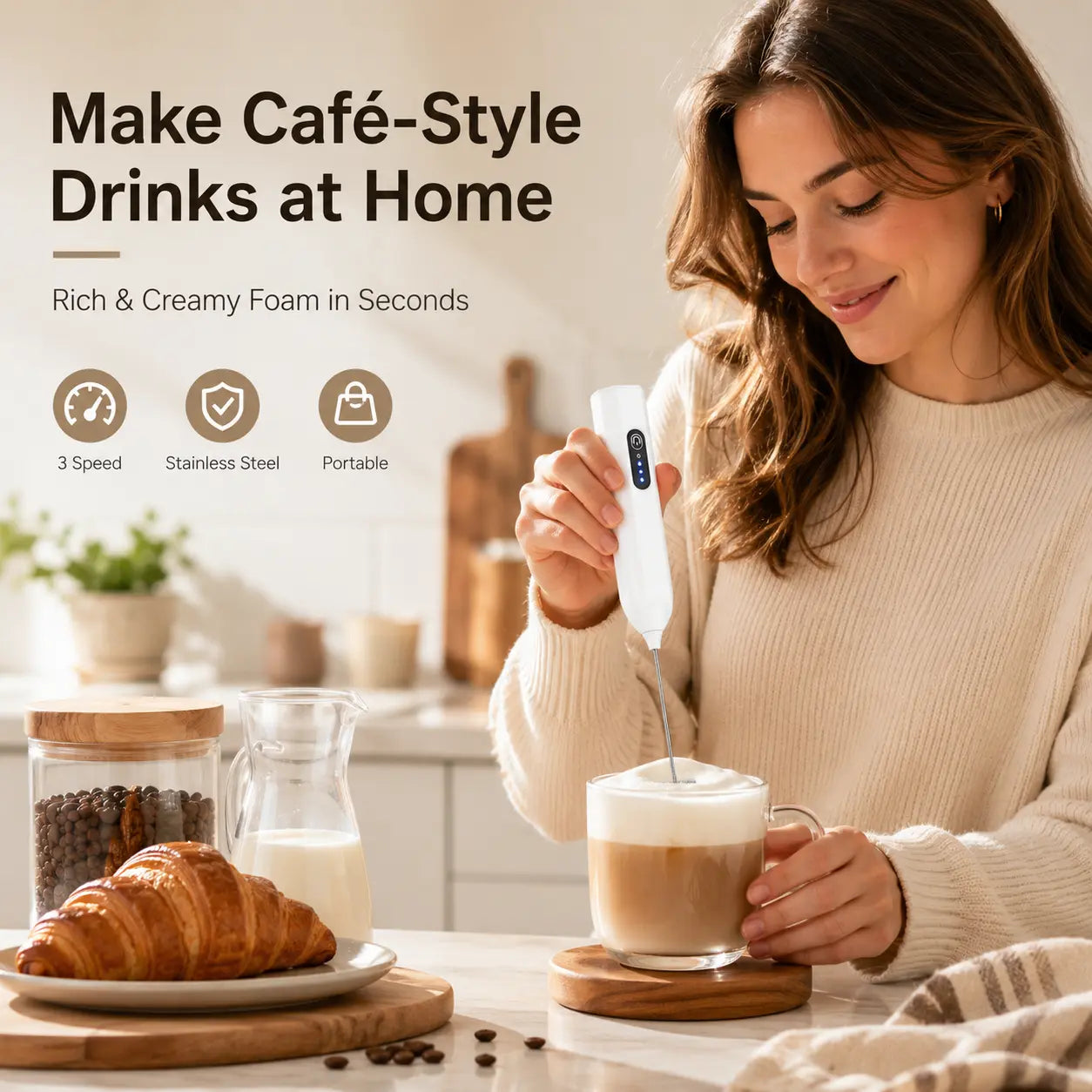 ⚡️Electric Milk Frother Handheld