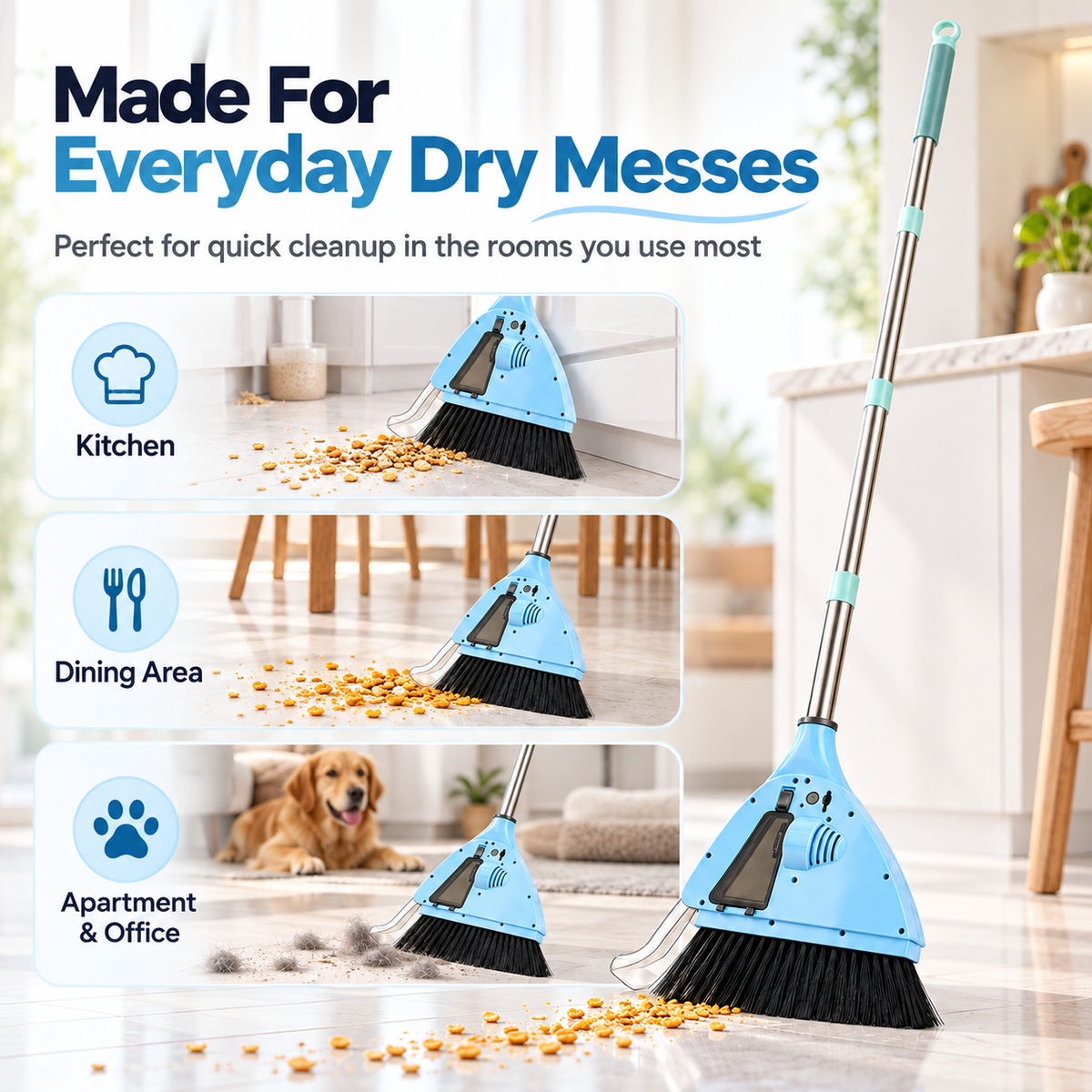 🧹✨ Cordless Electric Floor Sweeper ⚡ 2-in-1 Broom & Vacuum Cleaner 🌀 USB Rechargeable 💙 Easy Dust & Crumb Pickup 🏠 Lightweight Home Cleaning Tool