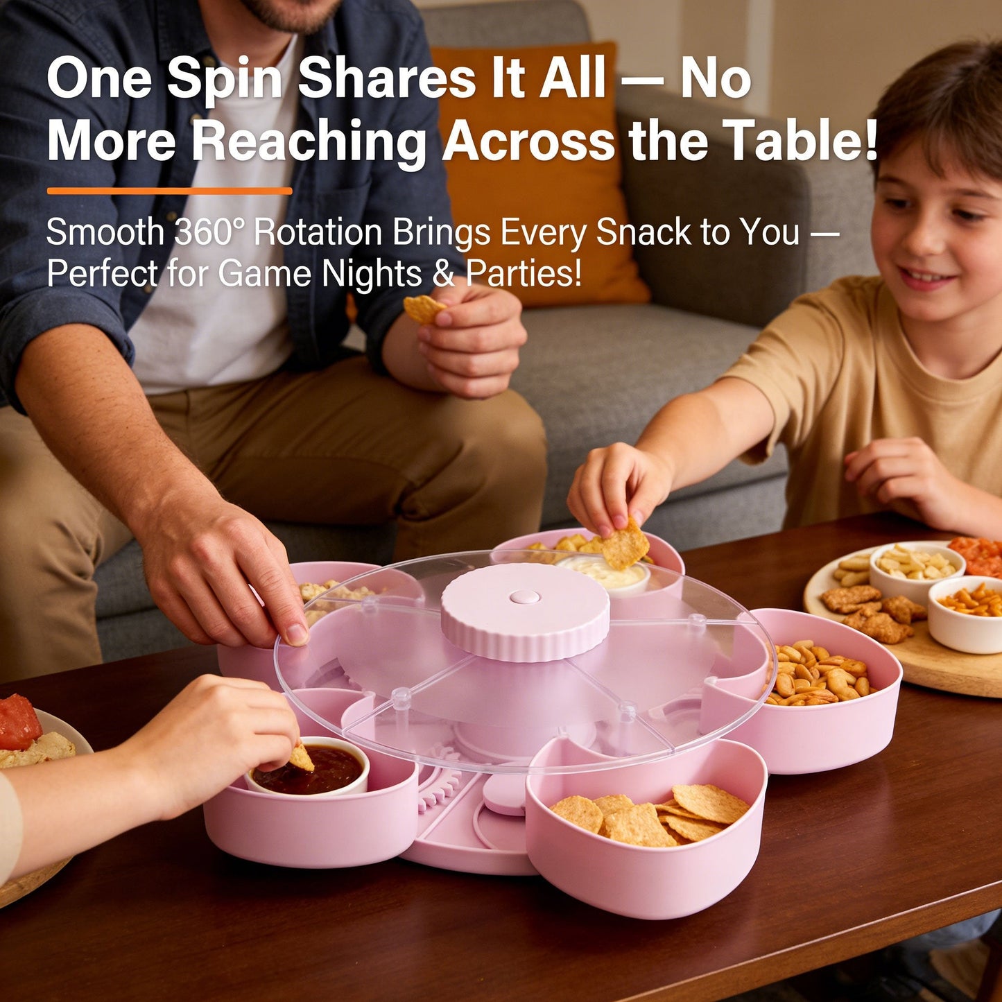 🎁Buy 2 Get Free Shipping！Rotating Snack Serving Tray – Make Every Party More Organized & Fun