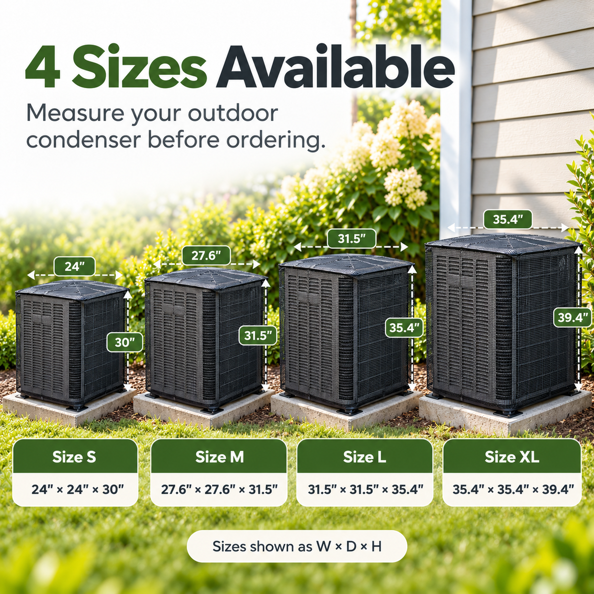 🍂Breathable Full-Mesh Outdoor AC Cover – Leaf & Debris Guard for Condenser Units
