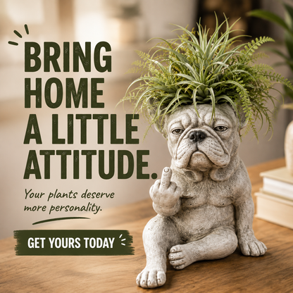 Grumpy Dog Planter for Succulents