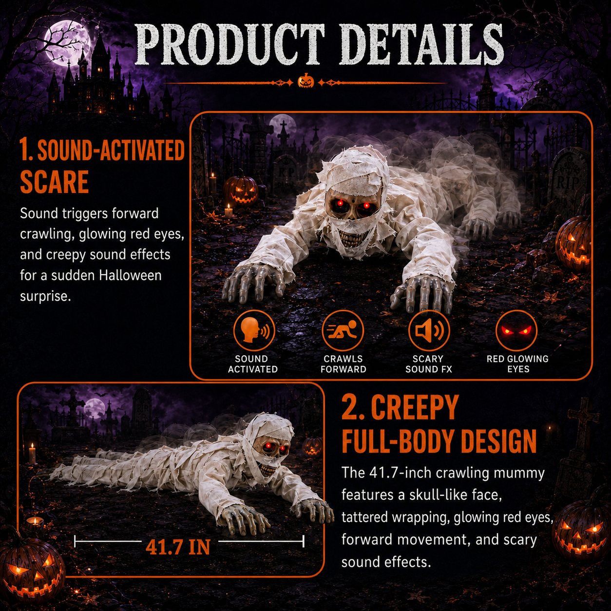 🧟Stop Using Static Halloween Decor — Get a Mummy That Crawls | Animated Scare Prop🎃