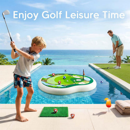 Kids Inflatable Golf Pool Toys, Fun Swimming Pool Game, Floating Water Chipping Green W/Sticky Balls
