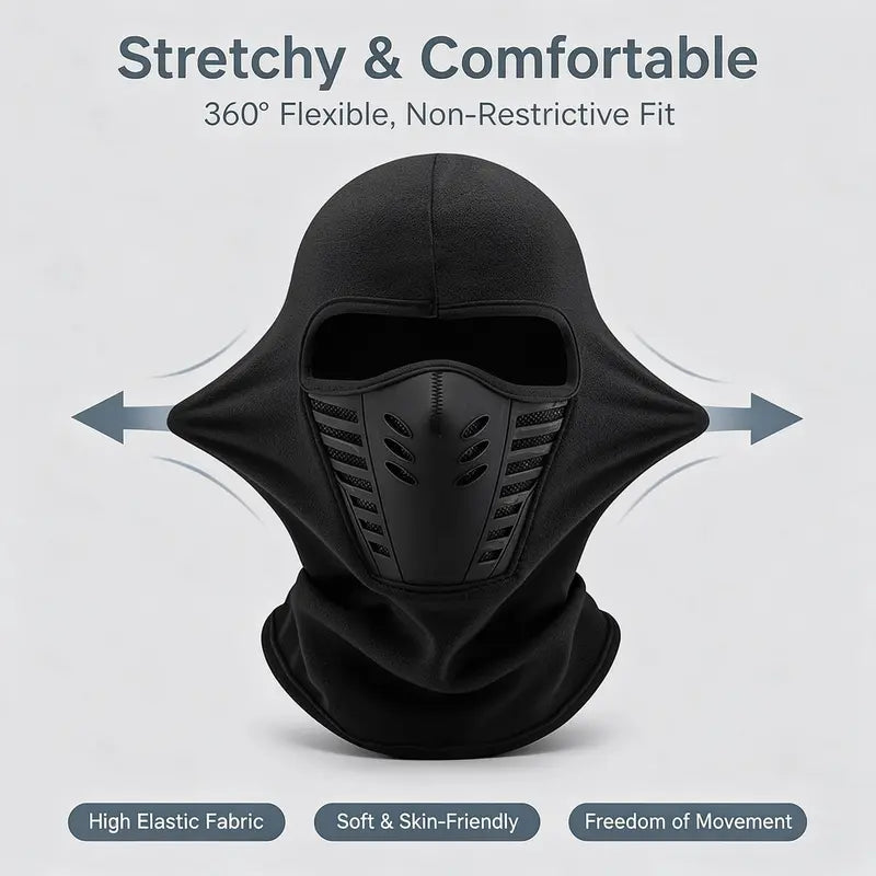 🎗️🌸Unisex Fleece Full Face Balaclava Ski Mask - Windproof, Anti-Haze, Soft Sports & Outdoor Hat