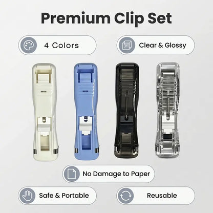 🔥4-Pack Refillable Paper Clip Dispenser Set with 110 Assorted Clips