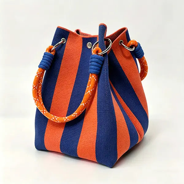 👜Boho Woven Polyester Bucket Bag