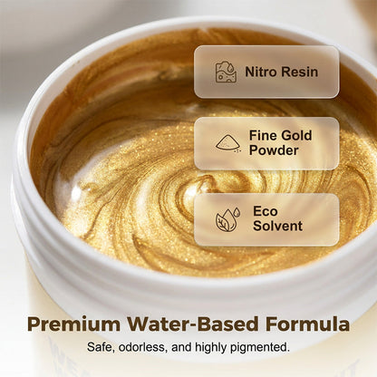 ✨ 150g Weather-Resistant Gold Paint – Premium Metallic Gold Finish for Metal, Wood, Stone & Outdoor Decor | Water-Based Gold Paint with Brush, Smooth Application & Long-Lasting Shine 🏡🎨