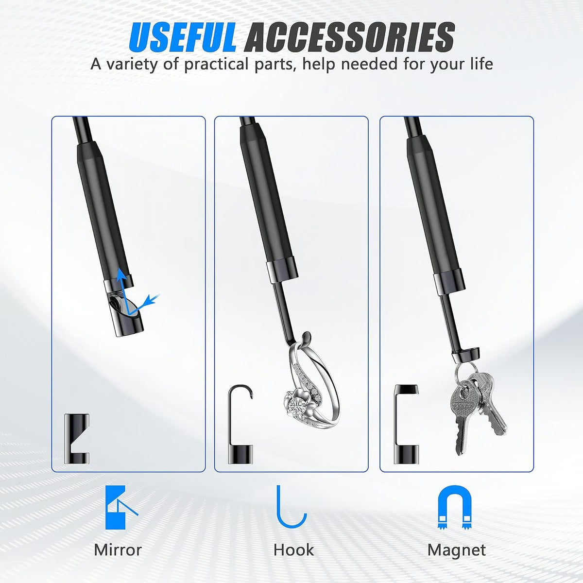 🔎 1920P HD USB Endoscope Camera with 8 LED Lights – Waterproof Inspection Borescope with Semi-Rigid Cable, 4 Accessories & iPhone/Android Compatibility 🛠️📱