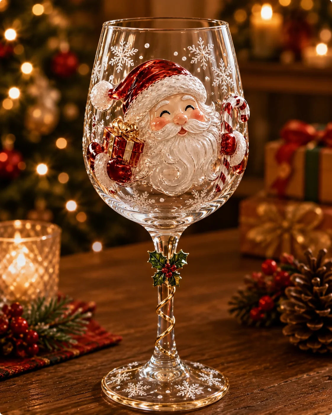 🎄🍷 Christmas 3D Wine Glass Collection – Santa, Snowman, Reindeer & Holiday Designs | Elegant Festive Drinkware & Gift Box Set ✨🎁