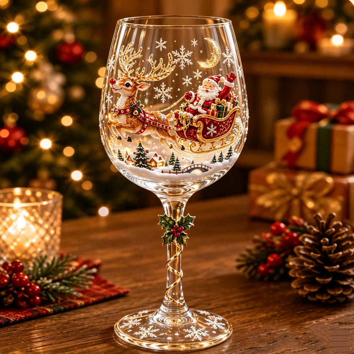 🎄🍷 Christmas 3D Wine Glass Collection – Santa, Snowman, Reindeer & Holiday Designs | Elegant Festive Drinkware & Gift Box Set ✨🎁