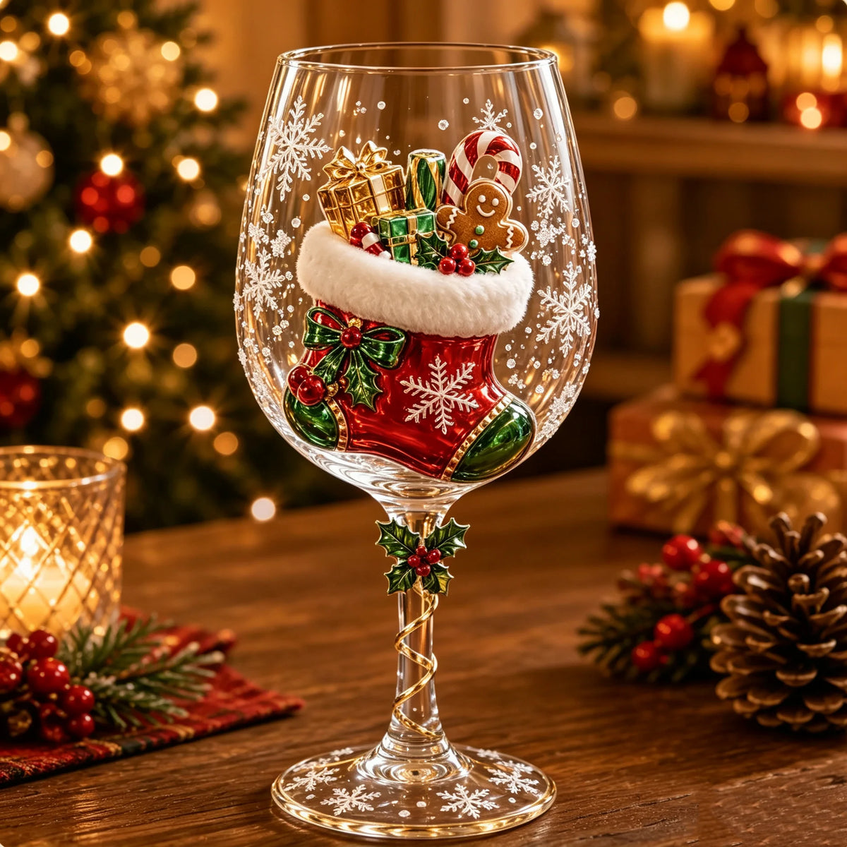 🎄🍷 Christmas 3D Wine Glass Collection – Santa, Snowman, Reindeer & Holiday Designs | Elegant Festive Drinkware & Gift Box Set ✨🎁