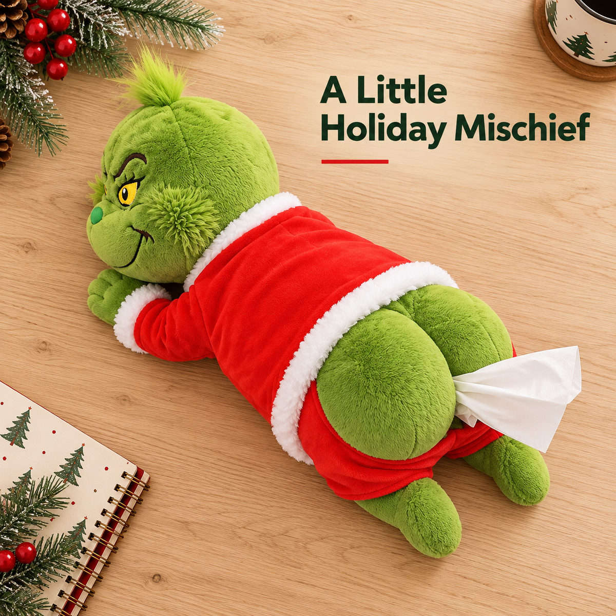 Green Christmas Plush Tissue Box Cover - product image 8