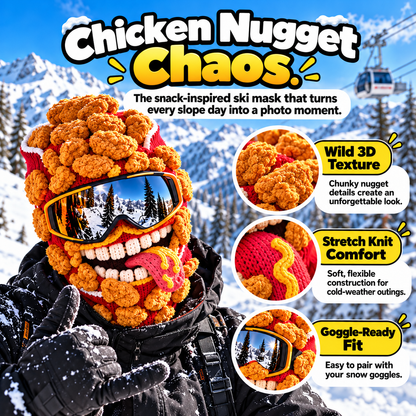 🍔Viral Food Ski Mask Balaclava – Burger, Fries & Chicken Nugget Styles