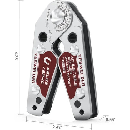 Adjustable Angle Welding Magnet – 20°–200° Magnetic Welding Holder with Locking Hex System