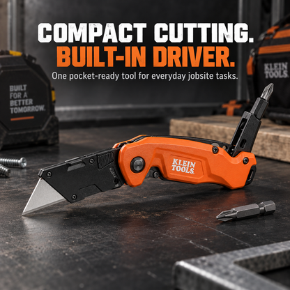 🔧Folding Utility Knife with Built-In Driver – Compact Jobsite Multitool