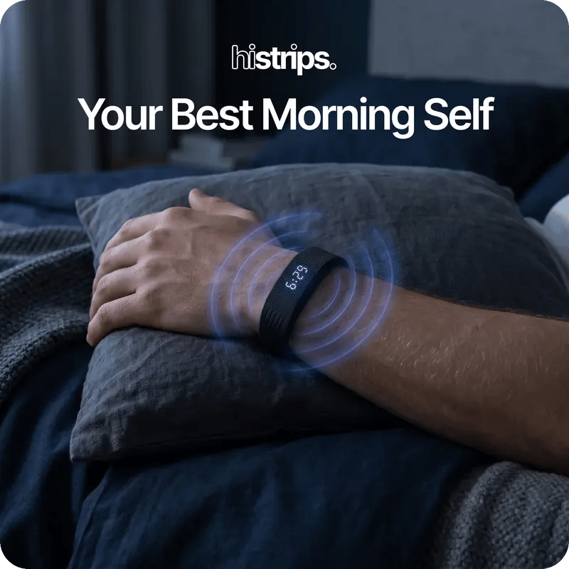 Wearable vibration alarm on wrist in bed