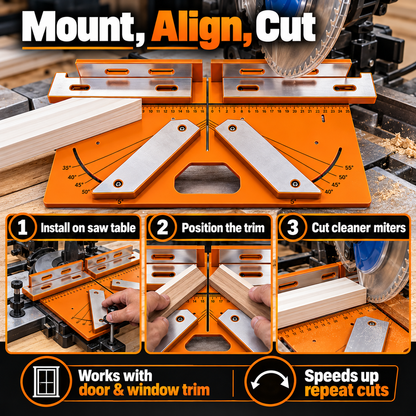🛠️ Precision Miter Trim Cutting Jig | Adjustable 35°–55° Angles, Built-In Measuring Scale & Faster, Cleaner Trim Cuts 📐