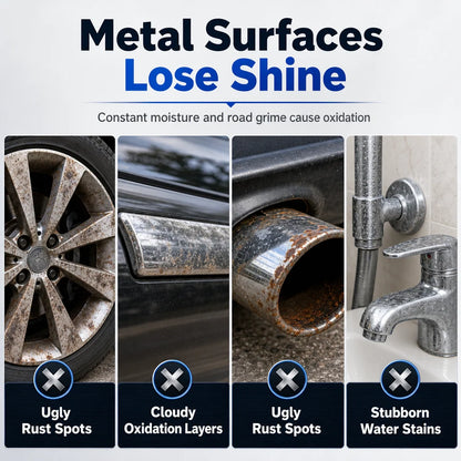 ✨🚗 Buy 1 Get 1 FREE! Metal Chrome Polish & Restorer Paste with Detailing Brush – 2 × 100g, Removes Oxidation & Restores Brilliant Mirror Shine for Wheels, Chrome Trim & Metal Fixtures