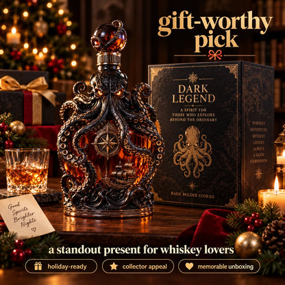 🔥LAST DAY 49% OFF -🐙kraken Voyage Octopus Whiskey Decanter | Gothic Nautical Bar Centerpiece