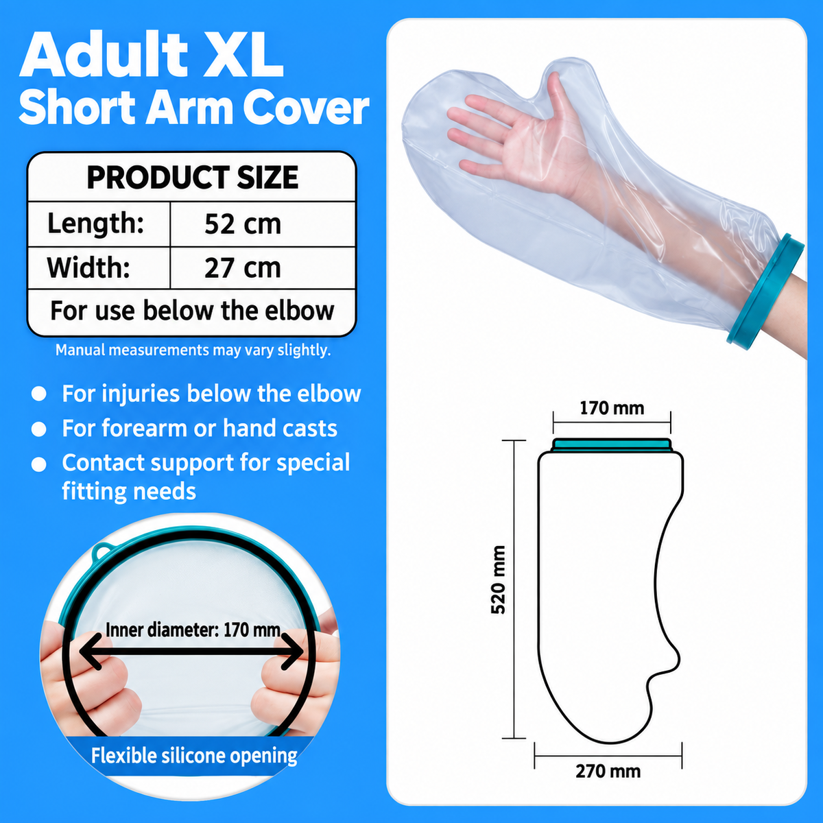 🚿 Reusable Waterproof Leg Cast Cover – Easier Shower Care