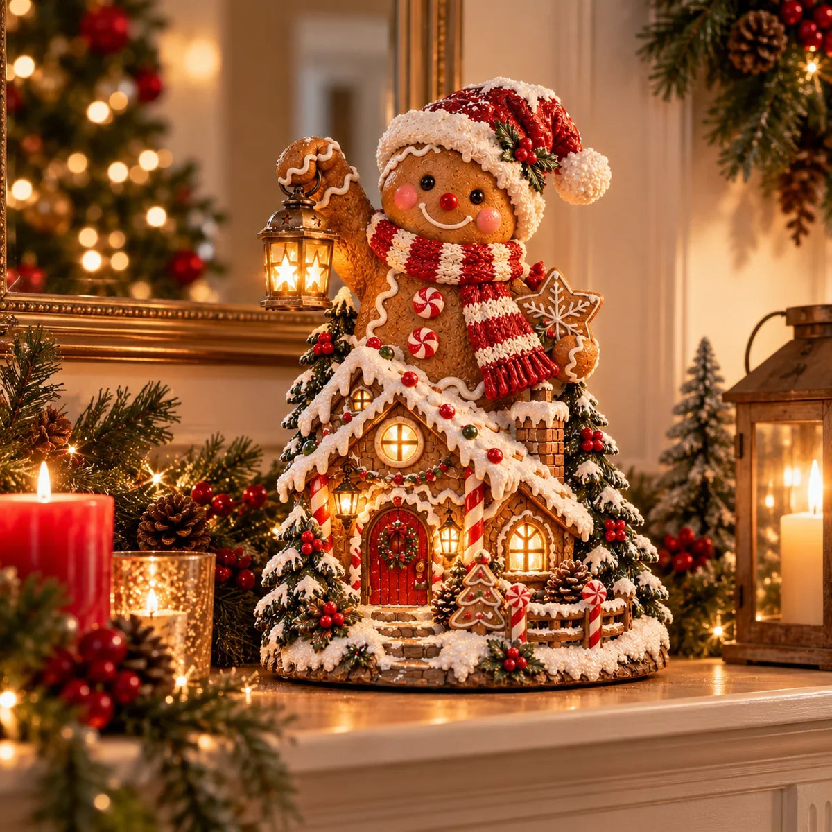 🎄✨ Lighted Christmas Cottage Figurines – Festive Village