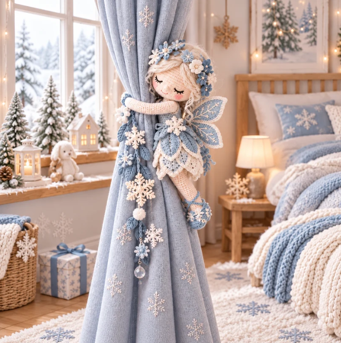 🧚 Fairy Hug Crochet Curtain Tiebacks – Cute Window Decor