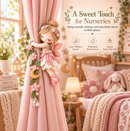 🧚 Fairy Hug Crochet Curtain Tiebacks – Cute Window Decor