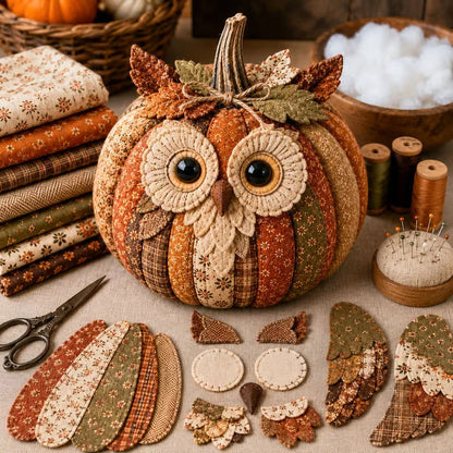 Whimsical Patchwork Pumpkin Friends DIY Sewing Kit – Beginner-Friendly Autumn Craft Set