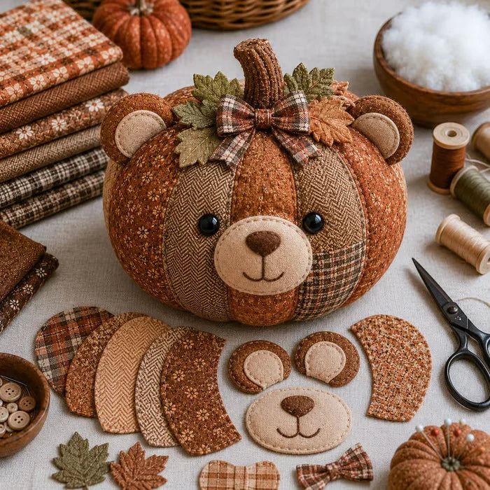 Whimsical Patchwork Pumpkin Friends DIY Sewing Kit – Beginner-Friendly Autumn Craft Set