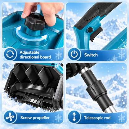 Brushless Cordless Snow Shovel Foldable with Wheels | For Makita 18V Battery