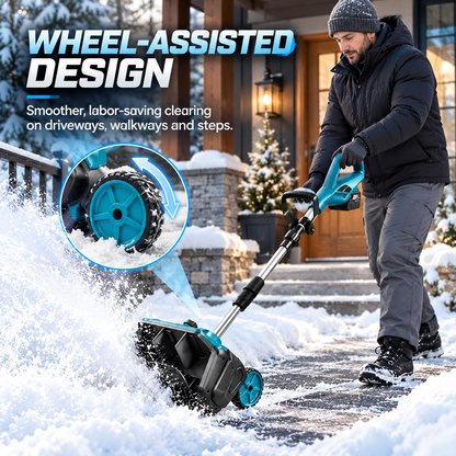 Brushless Cordless Snow Shovel Foldable with Wheels | For Makita 18V Battery