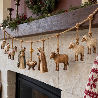 ✝️🎄Handcrafted Wooden Nativity Garland(📦Buy 2 Free Shipping)