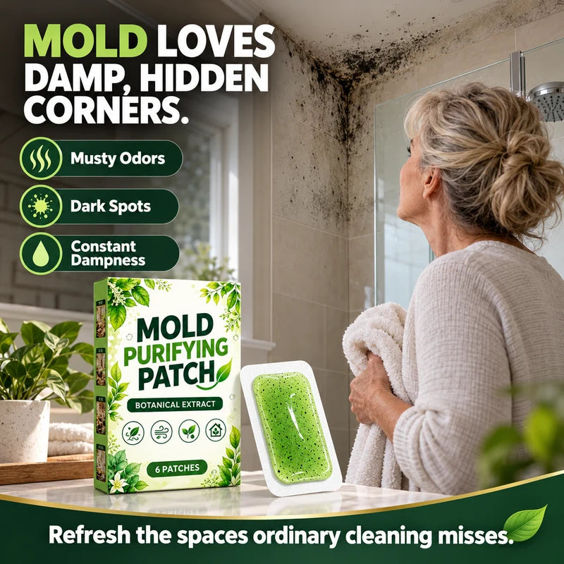 🧪🌿 Botanical Mold Control Patches – 6-Piece Peel & Stick Pads for Damp Bathroom, Kitchen & Hidden Corners ✨