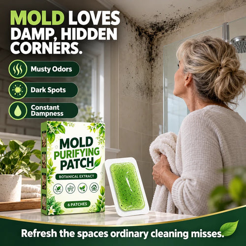 🧪🌿 Botanical Mold Control Patches – 6-Piece Peel & Stick Pads for Damp Bathroom, Kitchen & Hidden Corners ✨