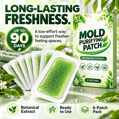 🧪🌿 Botanical Mold Control Patches – 6-Piece Peel & Stick Pads for Damp Bathroom, Kitchen & Hidden Corners ✨